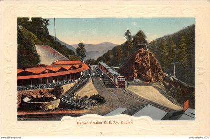 br104263 baroch station india real photo railway train station