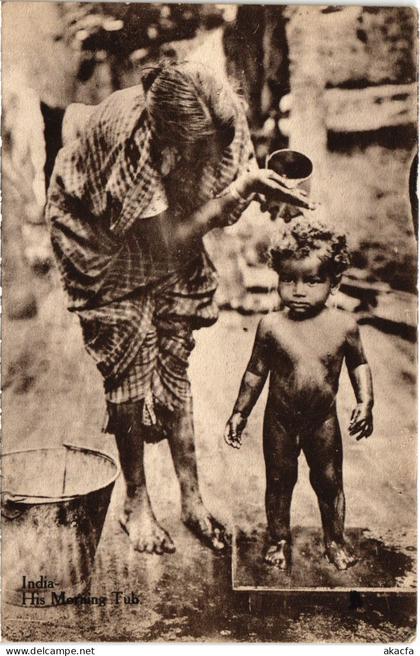 PC INDIA INDIA - HIS MORNING TUB (a84279)