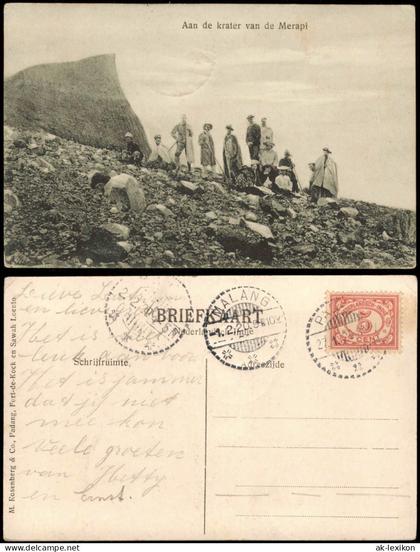 Indonesien Indonesia Aan de krater van de Merapi Sumatra Wanderer 1920  Pandang
