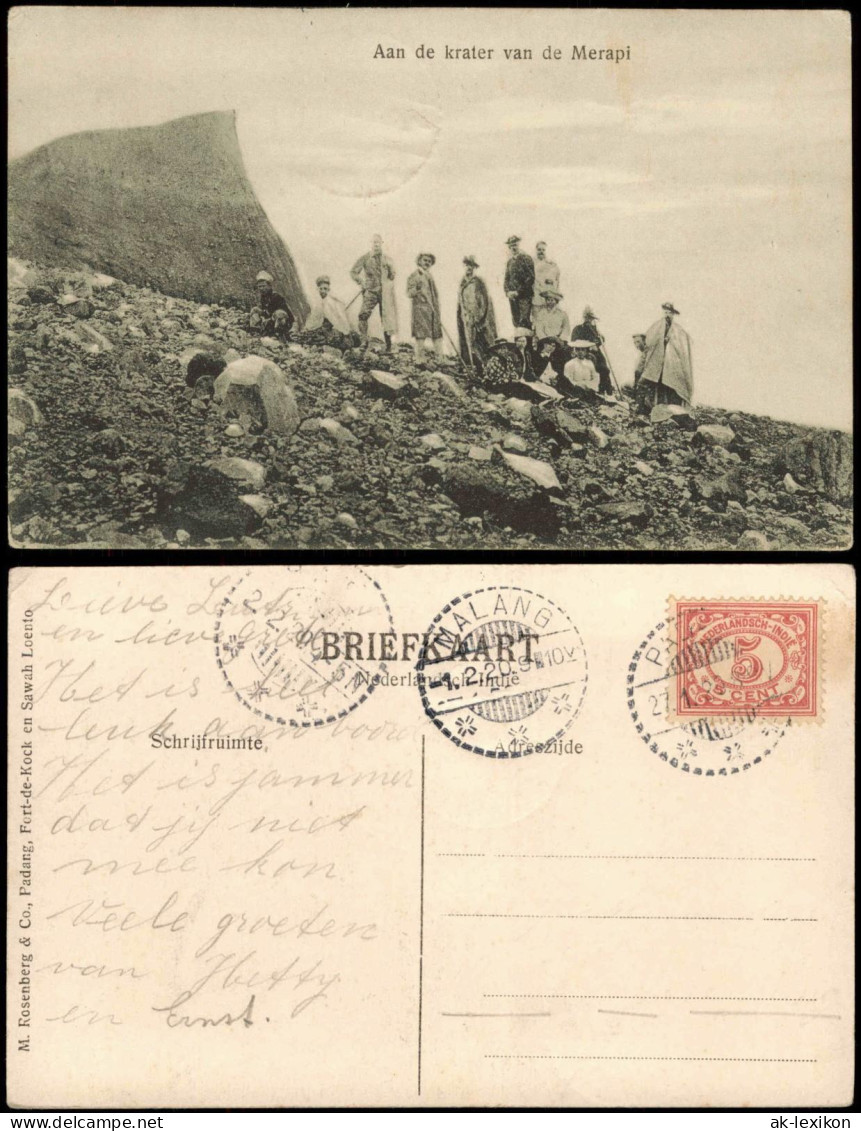 Indonesien Indonesia Aan de krater van de Merapi Sumatra Wanderer 1920  Pandang