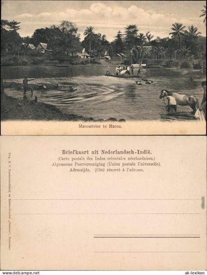 Ansichtskarte Maros (Sulawesi) Blick auf das Dorf Indonesien Indonesia 1909