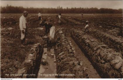 CPA INDONESIA Het graven van plantgeulen. (342227)