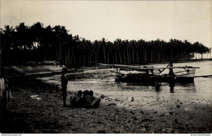 CPA Indonesien, Uferpartie, Boot