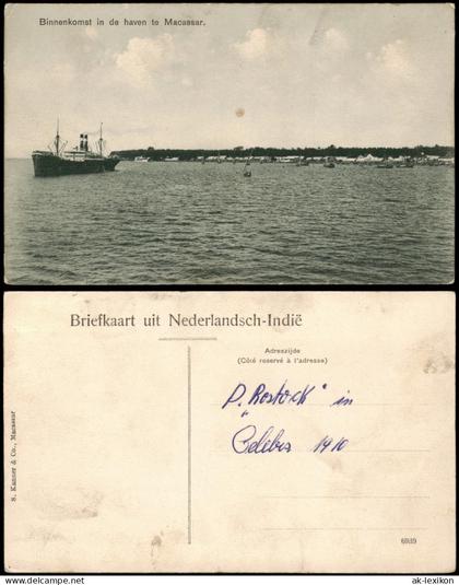Makassar Kota Makassar Dampfer Steamer Indonesien Sulawesie Mangkasar 1918