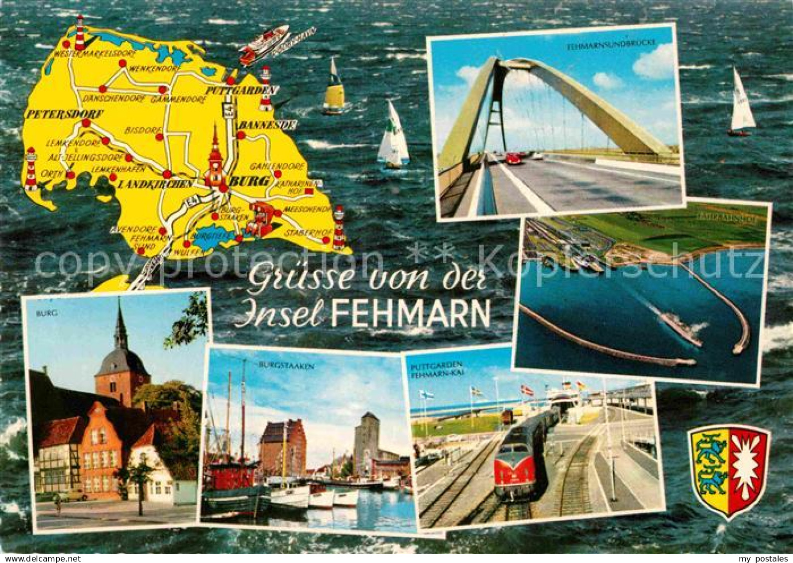 Insel Fehmarn Landkarte Fehmarnsundbruecke Burg Burgstaaken Putzgarten Fehmarn K