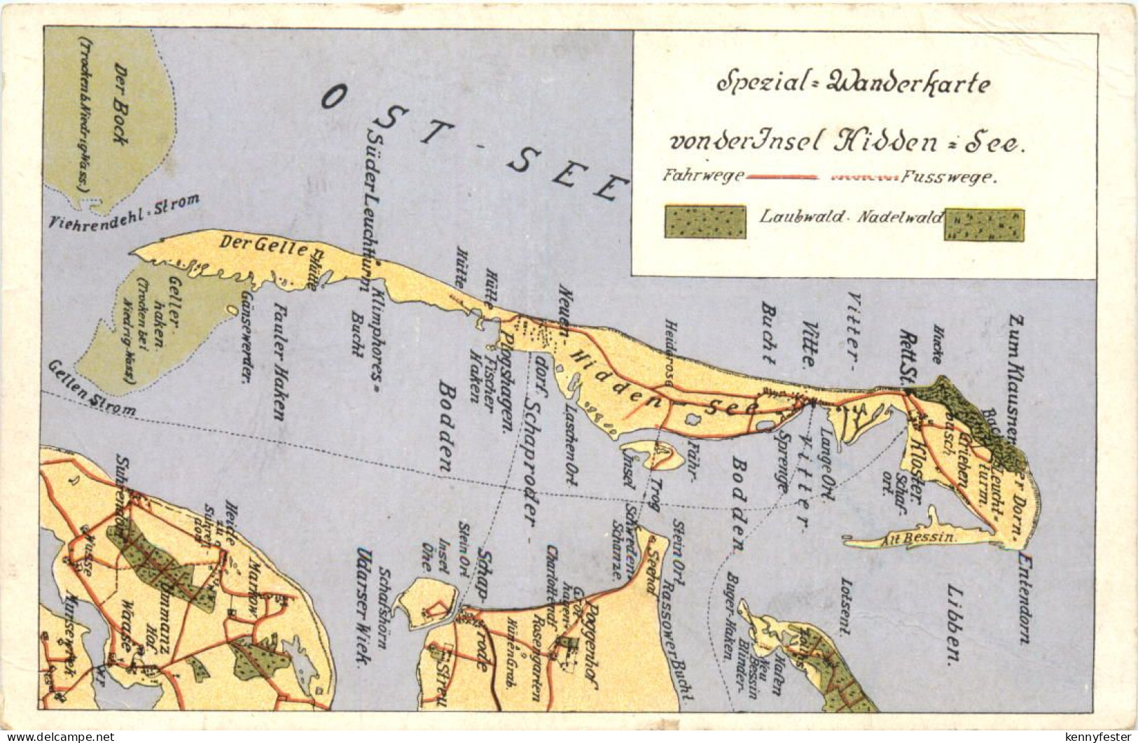 Insel Hiddensee - Landkarte