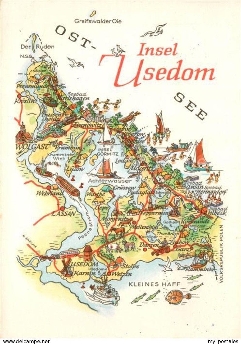 Insel Usedom Landkarte