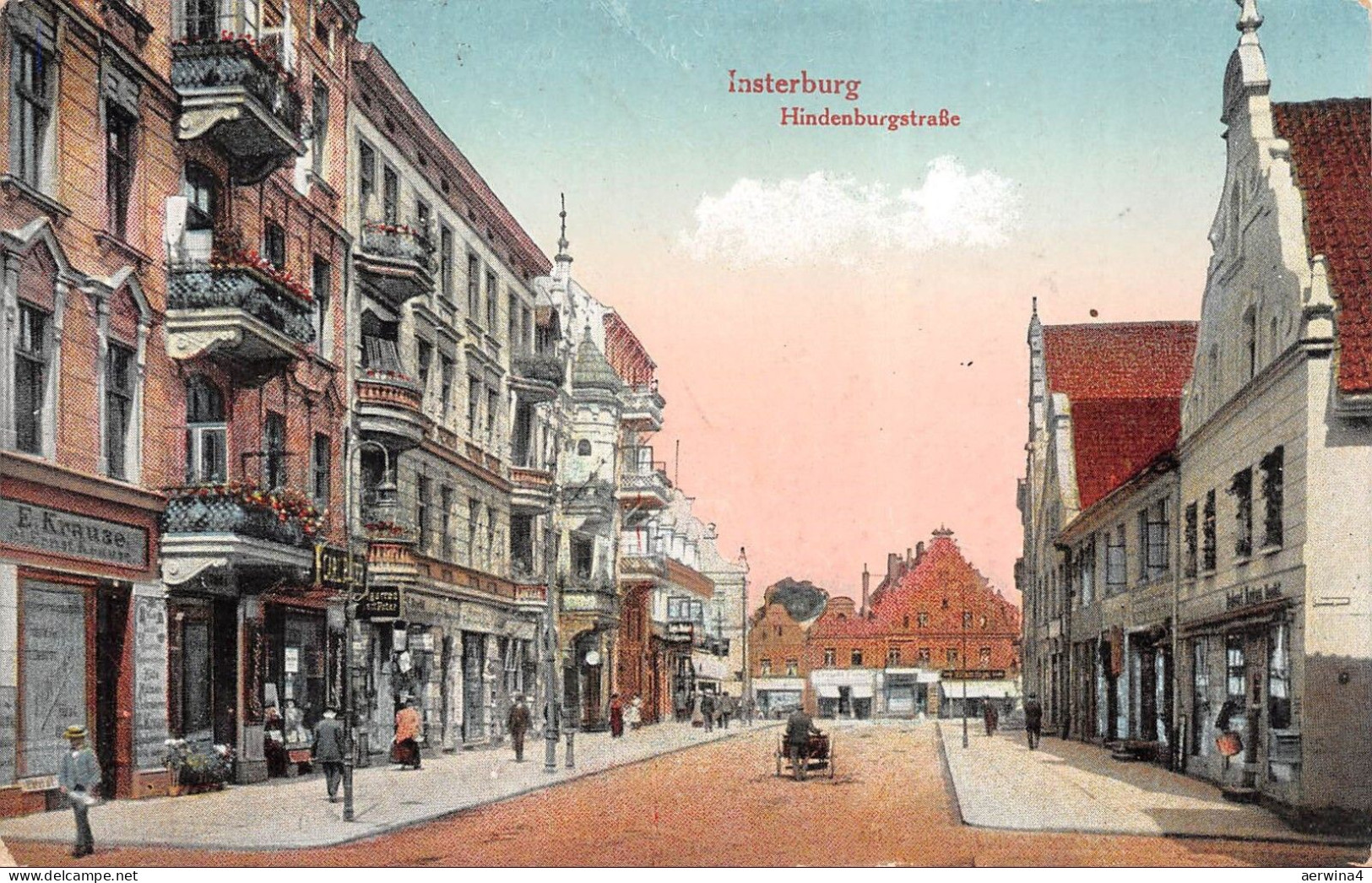 Insterburg Tschernjachowsk Įsrutis Hindenburgstraße Litauen Feldpostkarte 1915