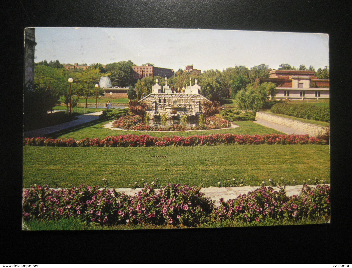 IOWA City River University cancel CEDAR RAPIDS 1981 to Sweden postcard USA