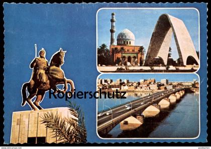 ÄLTERE POSTKARTE GREETINGS FROM IRAQ IRAK BAGHDAD MOSQUE Moschee cpa postcard Ansichtskarte AK