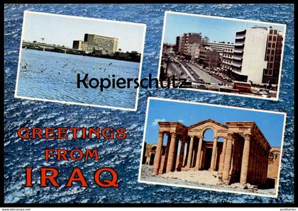 ÄLTERE POSTKARTE GREETINGS FROM IRAQ IRAK cpa postcard Ansichtskarte AK
