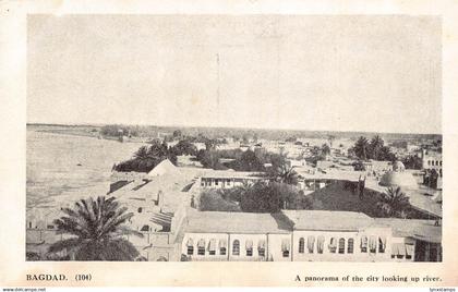 Iraq Baghdad Panorama looking up the river vintage postcard