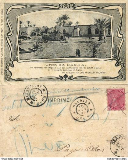 iraq, BASRAH BASRA, البصرة‎, Partial View (1902) De Wereld Tourist Postcard