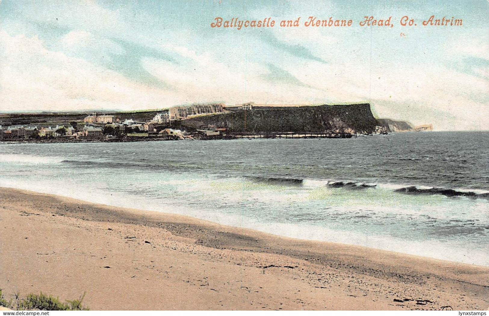 Ireland Ballycastle and Kenbane Head Co Antrim Beach vintage postcard