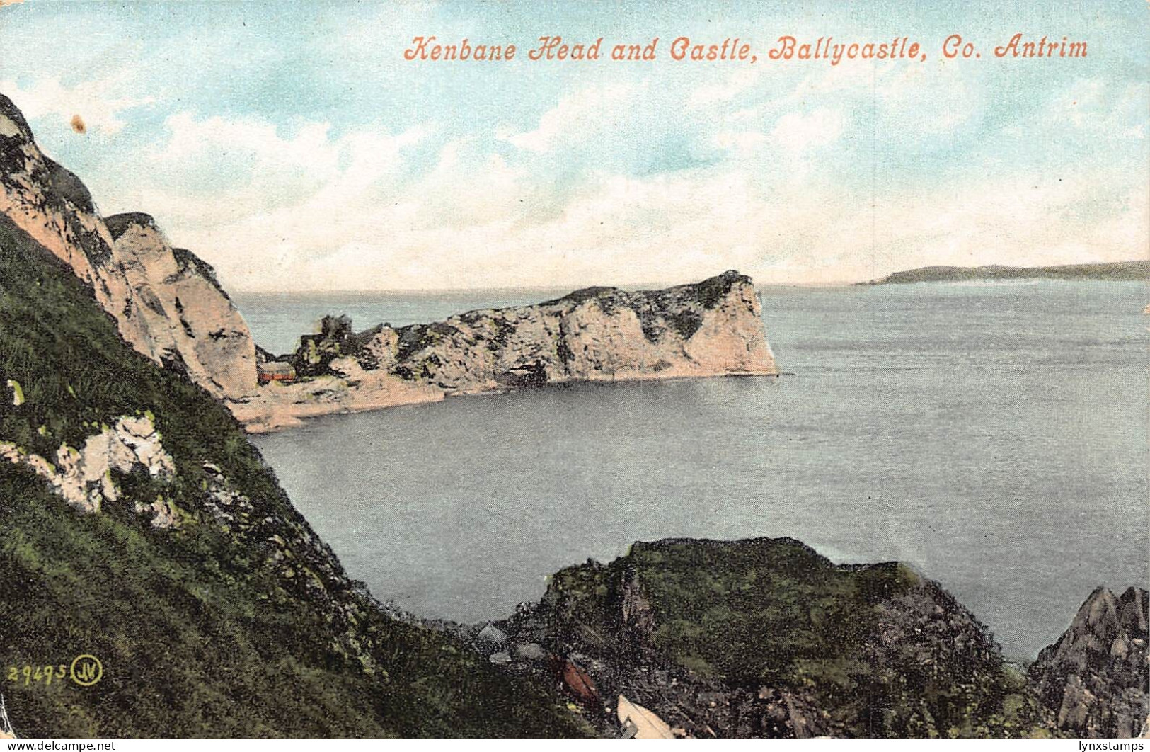 Ireland Ballycastle Kenbane Head and Castle Co Antrim vintage postcard