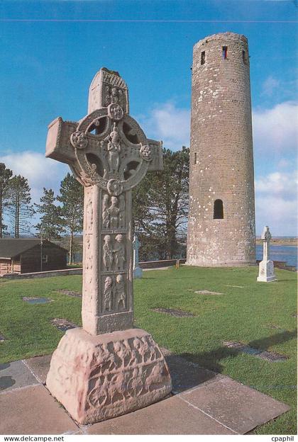 CPM Clonmacnois Co Offaly High Cross and Round Tower