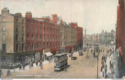IRLANDE - Dublin - Westmoreland street - Tramway - Animé - Colorisé - CPA