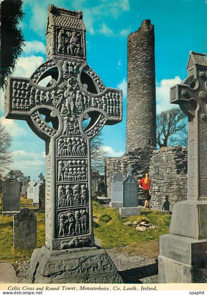 CPM Celtic Cros and Round Tower Monasterboice Co Louth Ireland