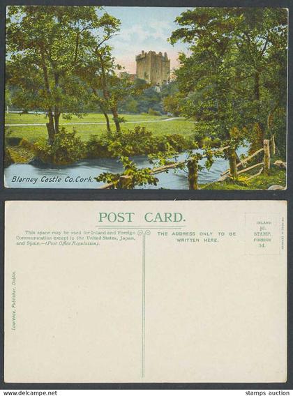 Ireland Co. Cork Old Colour Postcard Blarney Castle from River Scene, Lawrence