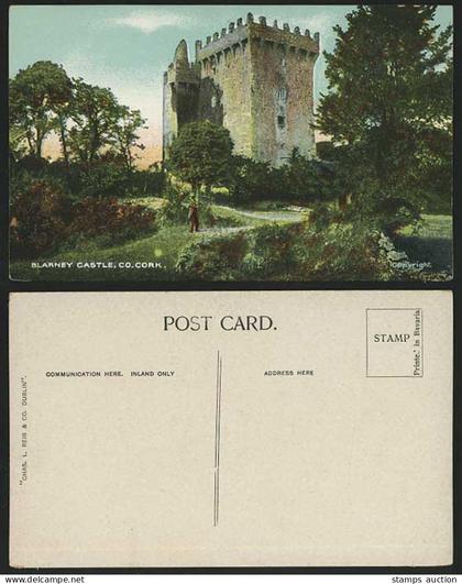Ireland Co Cork Old Postcard BLARNEY CASTLE Tower & Man