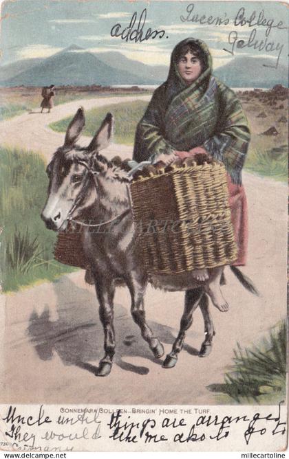 IRELAND - Limerick - Connemara Collren - Bringin' Home the Turf 1905