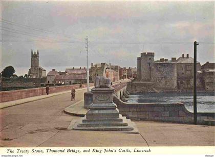 Irlande - Limerick - Limerick City - The Treaty Stone - Thomond Bridge and King John's Castle - Ireland - Irlanda - CPM