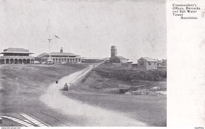 AFRICA AFRIQUE - ASCENSION ISLAND - COMMANDANT'S OFFICES BARRACKS AND SALT WATER TOWER