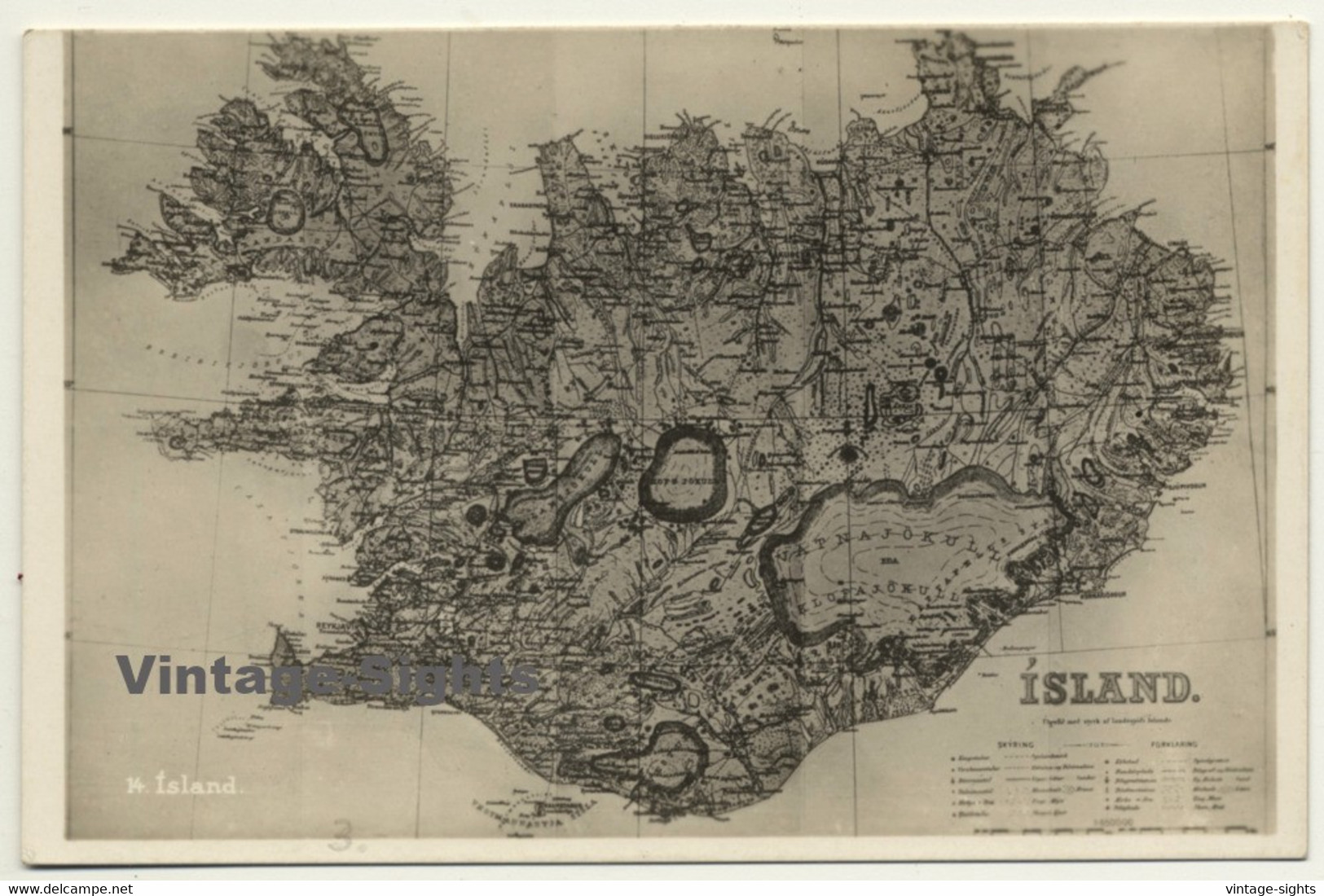 Island / Iceland: Old Map (Vintage RPPC)