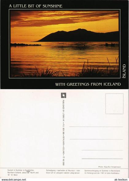 Eyjafjörður Sonnenuntergang Nord-Island Sunset North-Iceland 1980