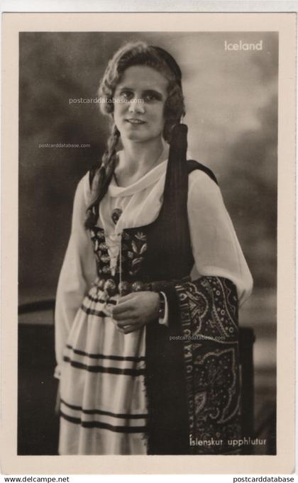Iceland, Íslenskur upphlutur - & traditional clothing, woman, portrait