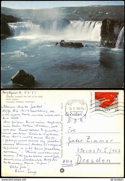 Island Iceland Wasserfall Goðafoss, Nordisland Island Iceland Wasserfall 1975