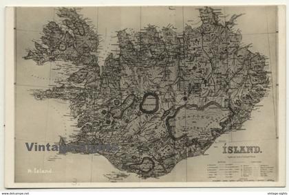 Island / Iceland: Old Map (Vintage RPPC)