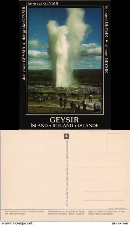 Island   Iceland Umlandansicht mit Geysir Island Iceland Islande 1970