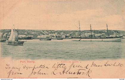 port stanley , iles malouines , falkland * falklands inseln * bateau voilier goëlette * stanly