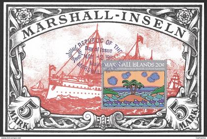 Marshall Islands (1984) – First Stamps Release Limited Souvenir Philatelic