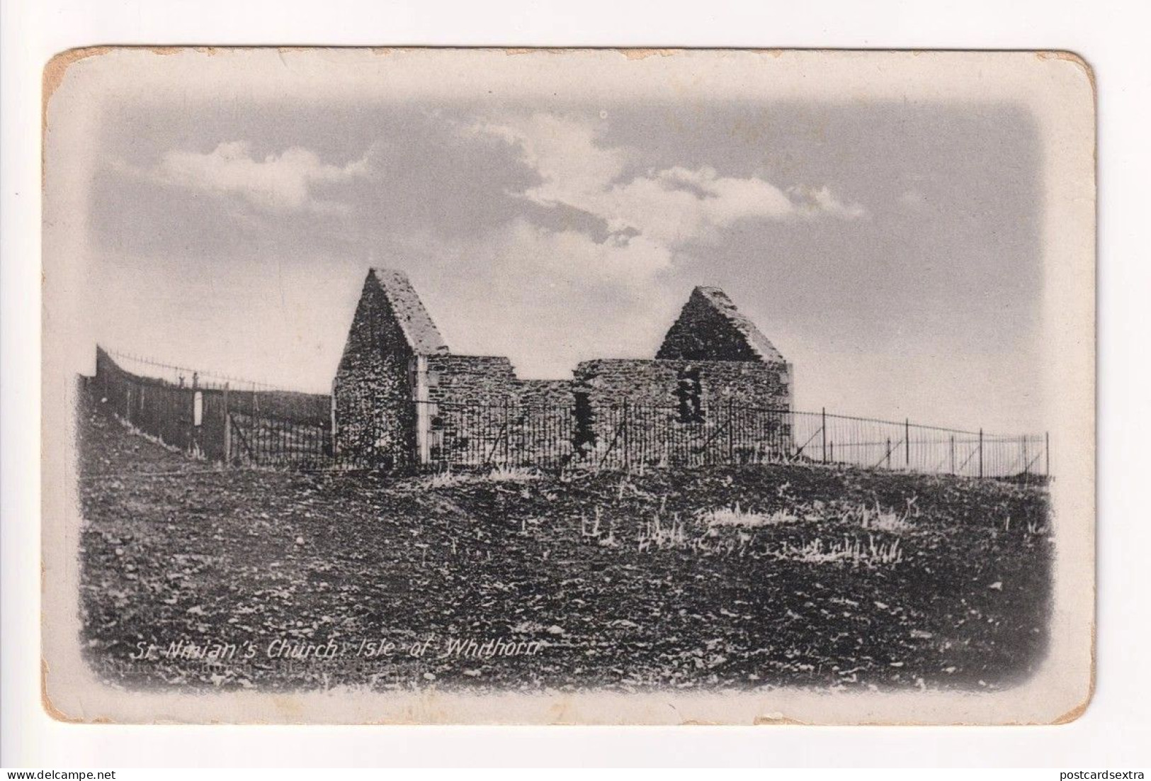 Isle of Whithorn, Wigtownshire - St Ninian's Church ruins - 1928 used postcard