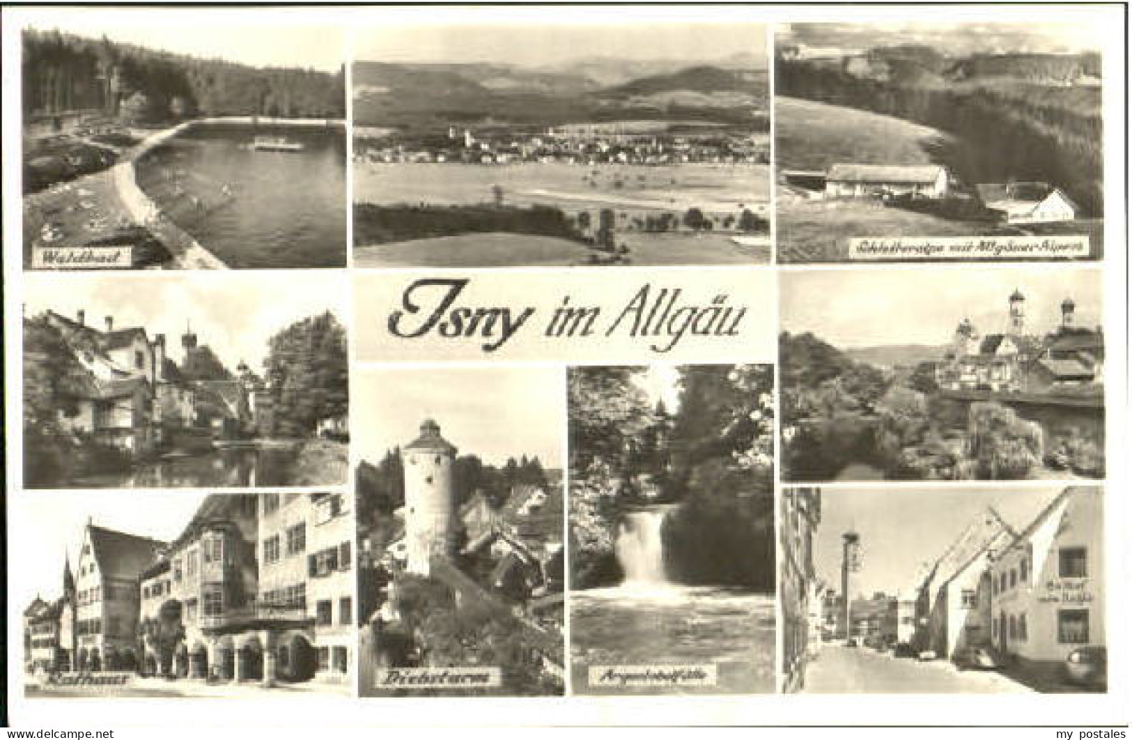 Isny Allgaeu Isny Bad Rathaus Turm  x 1954