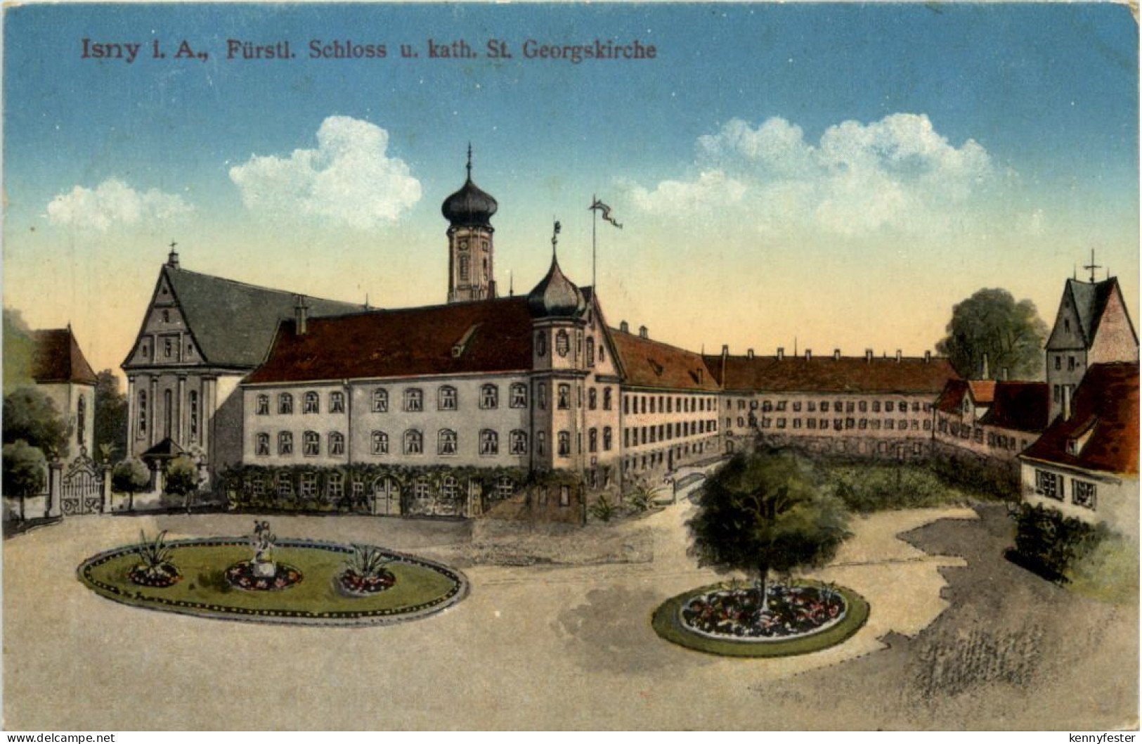 Isny - Fürtl. Schloss - Künstler-AK Eugen Felle