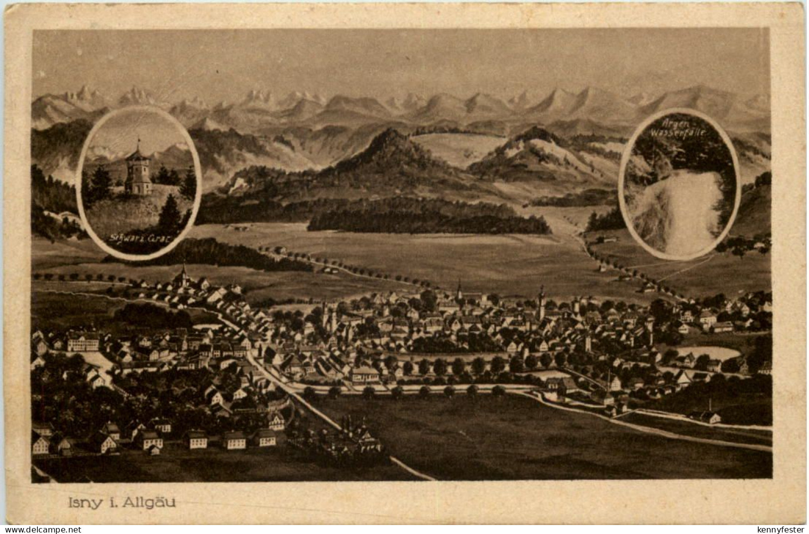 Isny im Allgäu - Künstler-AK Eugen Felle