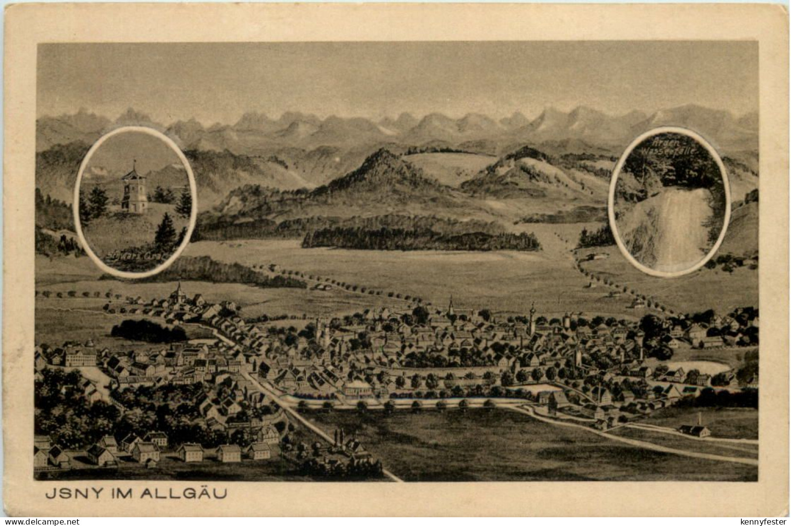 Isny im Allgäu - Künstler-AK Eugen Felle