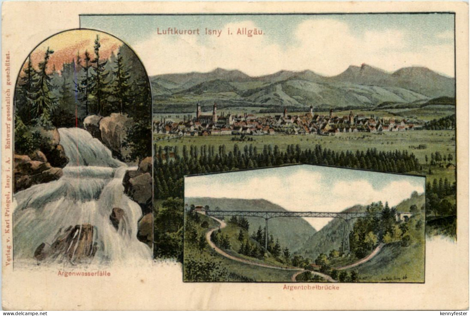 Isny im Allgäu - Künstler-AK Eugen Felle