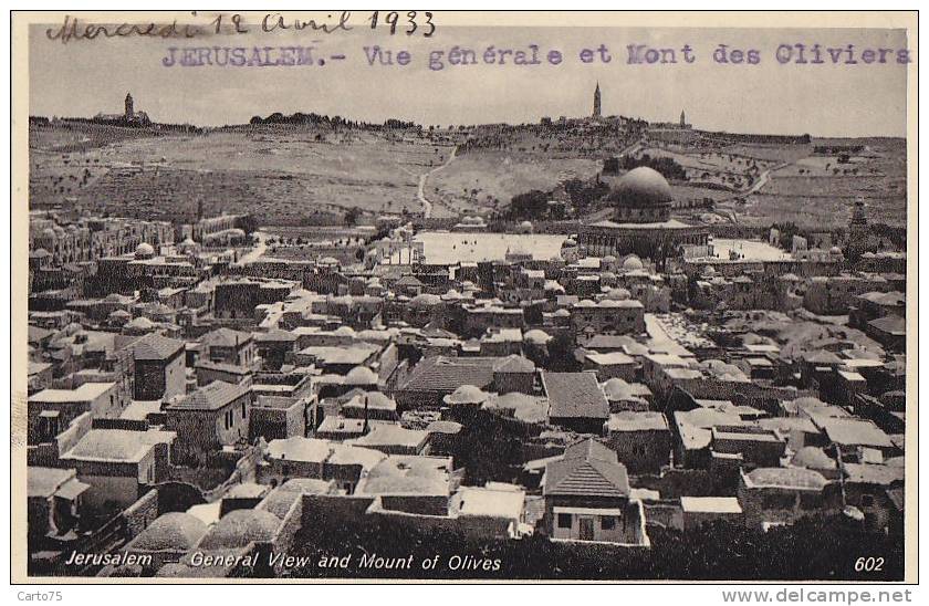 Israël -  Jérusalem - View 1933