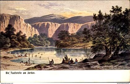 Artiste CPA Perlberg, F., Jordanien, Die Taufstelle im Jordan