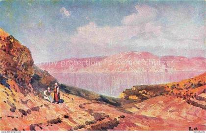 Dead Sea Totes Meer Israel Panorama Kuenstlerkarte