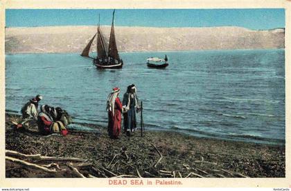 Dead Sea Totes Meer Israel Totes-Meer Segelboot Araber Frauen Ufer Berge Boot