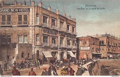 Israel - JERUSALEM - Inside Jaffa Gate - Grand New Hotel - Deutsche Palestina Bank - Central Hotel - Publ. Wattar Frères