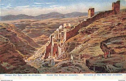 Jerusalem  Yerushalayim Israel Kloster Mar Saba Kuenstlerkarte Serie 774 Palaest