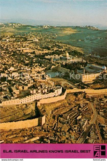 Jerusalem  Yerushalayim Israel Panorama Werbung Elal Israel Airlines