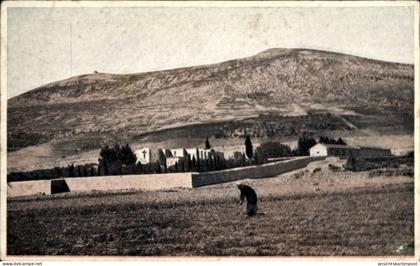 CPA Jakobsbrunnen Jordanien, Kloster mit Berg Garizim