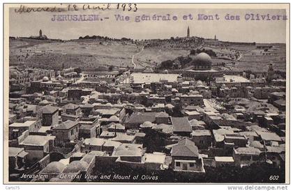 Israël -  Jérusalem - View 1933